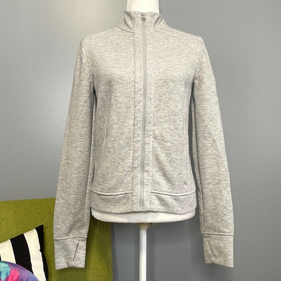 Victoria's Secret Tops - Victorias Secret Sport VS Grey High Neck Full Zip Sweatshirt XS